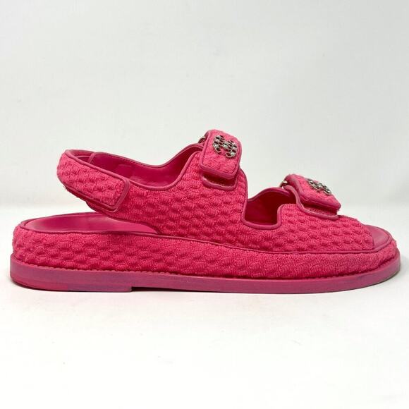 CHANEL Dad Sandals Hot Pink CC Logo Strap Chunky Sole EU39 - Picture 4 of 11